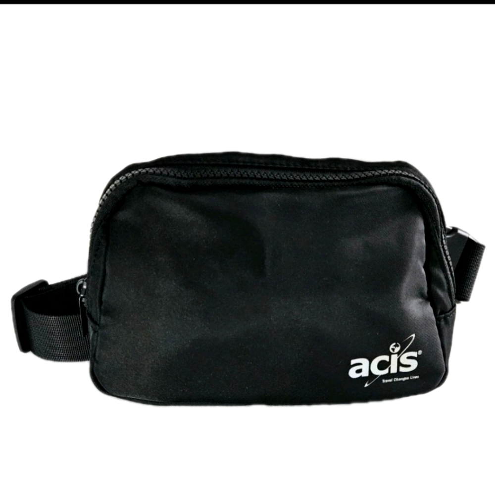 ACIS TRAVELER Waist Fanny Pack Black Travel Belt Bag Hip Travel Pouch Waist NWOT